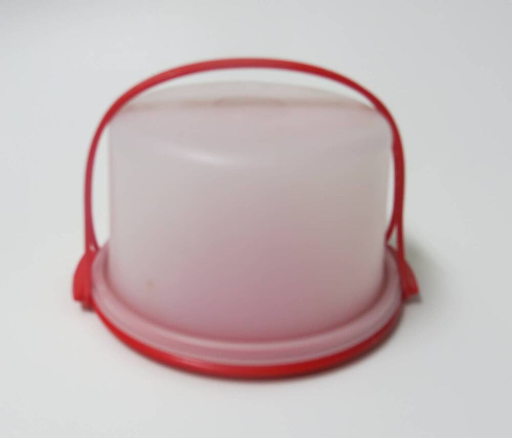 VINTAGE TUPPERWARE TOYS Mini Cake Carrier with Handle 1498-1 Red Toys Retro